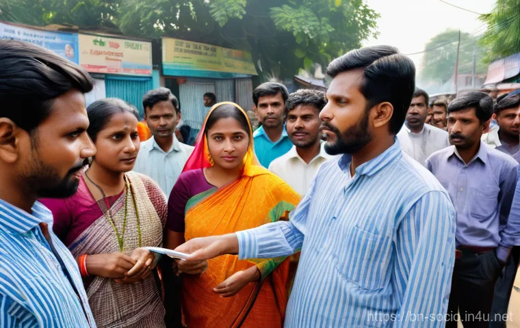 사회적 문제 해결을 위한 공공정책 - **"A vibrant community gathering in a bustling Bangladeshi town square. Diverse adult men and women,...