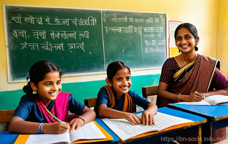 사회적 이동성과 교육격차 - **Prompt 1: Empowered Learning in a Community Setting**
    A vibrant and joyful scene set in a sunl...