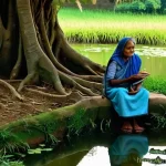 환경사회학 - **Prompt:** A serene and culturally rich scene in rural Bangladesh. An elderly Bengali grandmother (...