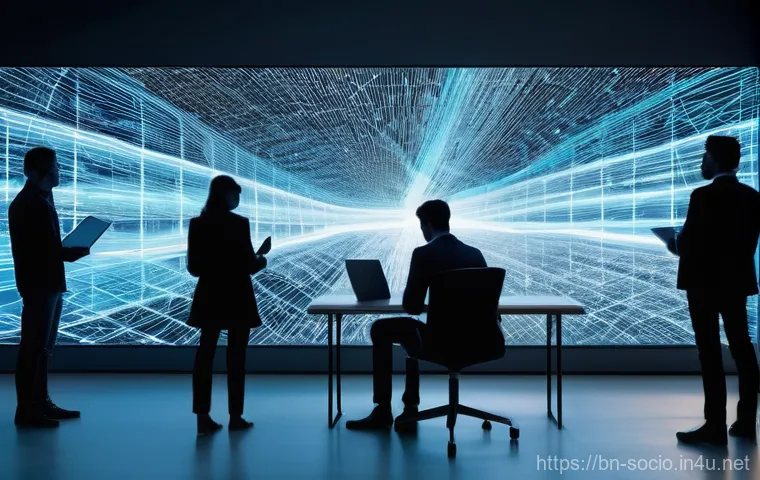 사회적 연결망과 혁신 확산 - **Prompt 1: The Invisible Threads of Social Connection**
    "A vibrant, wide-angle shot of a divers...