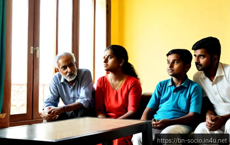 사회적 담론과 미디어 영향 - Photorealistic editorial-style scene of a multigenerational Bengali family in a bright Dhaka apartme...